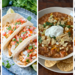Image collage of four of the 15 slow cooker meals.